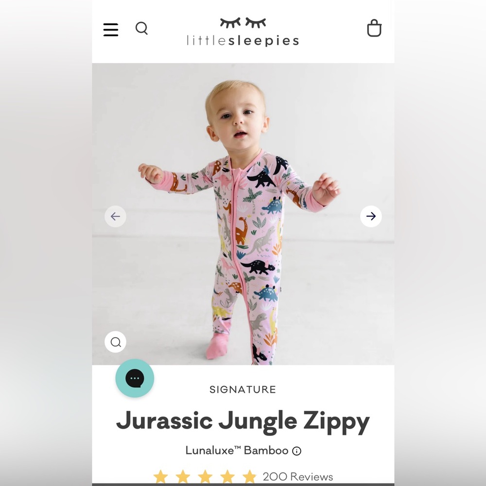 Little Sleepies Jurassic Jungle Zippy